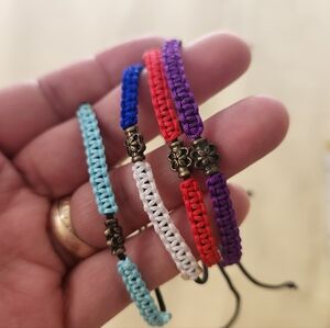 Adjustable Bracelet Handmade Braided Bracelet 4 Pieces Unisex #04